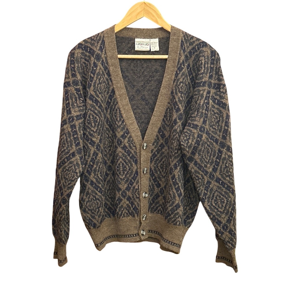 Vintage Giorgio di Firenze Italy Dark Academia Retro Knit Cardigan Grandpacore